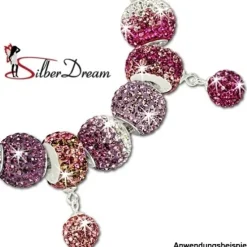 SilberDream Glitzer Bead Zirkonias flieder Shiny GSB203