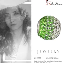 SilberDream Glitzer Bead Zirkonias grün ICE 925 GSB008