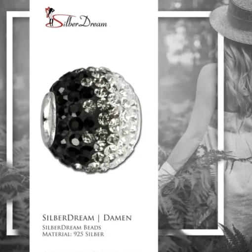SilberDream Glitzer Bead Zirkonias schwarz ICE 925 GSB003