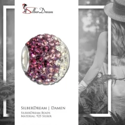 SilberDream Glitzer Bead Zirkonias lila ICE Silber GSB001