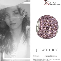SilberDream Glitzer Bead Zirkonias flieder Shiny GSB203