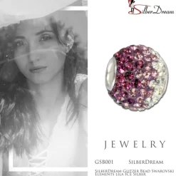 SilberDream Glitzer Bead Zirkonias lila ICE Silber GSB001