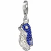 SilberDream Glitzer Charm Pinguin blau Zirkonia Kristalle GSC533B