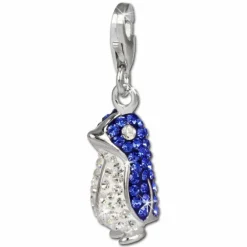 SilberDream Glitzer Charm Pinguin blau Zirkonia Kristalle GSC533B