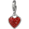 SilberDream Glitzer Charm Herz rot Zirkonia Kristalle GSC581R