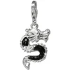 SilberDream Glitzer Charm Drache schwarz Zirkonia 925 Silber GSC524S