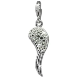 SilberDream Glitzer Charm Flügel weiß Zirkonia Kristalle GSC574W