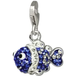 SilberDream Glitzer Charm Clownfisch blau Zirkonia Kristalle GSC518B