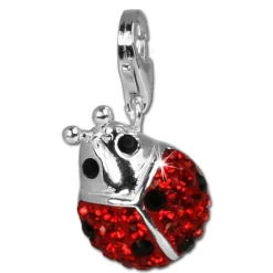 SilberDream Glitzer Charm Marienkäfer Zirkonias GSC207