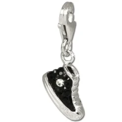SilberDream Glitzer Charm Sneaker schwarz Zirkonia Kristalle GSC515S