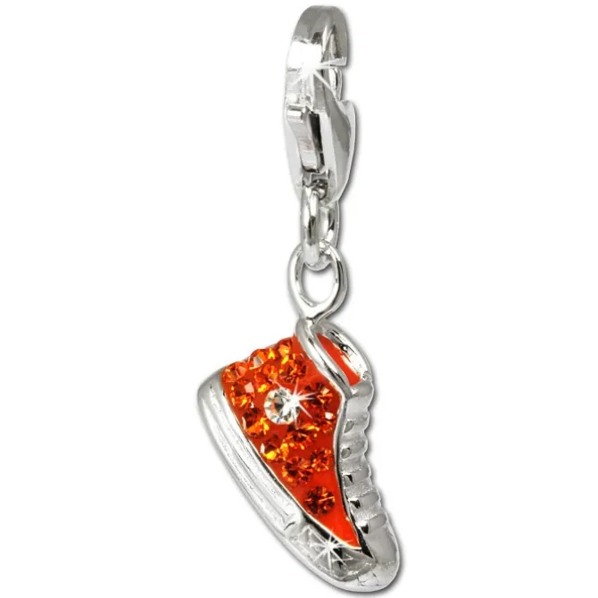SilberDream Glitzer Charm Sneaker orange Zirkonia Kristalle GSC515O