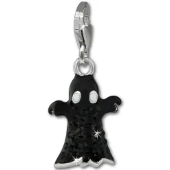 SilberDream Glitzer Charm Gespenst schwarz Zirkonia Kristalle GSC584S