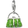 SilberDream Glitzer Charm Tasche groß hellgrün Zirkonia Kristalle GSC559L