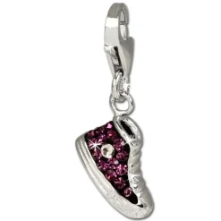 SilberDream Glitzer Charm Sneaker lila Zirkonia Kristalle 925 GSC515V