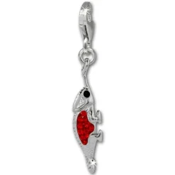 SilberDream Glitzer Charm Leguan rot Zirkonia Kristalle 925 GSC535R