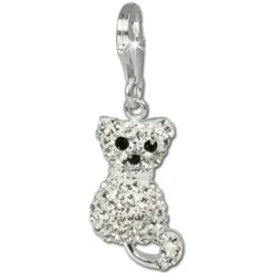 SilberDream Glitzer Charm Katze Zirkonias shiny GSC209