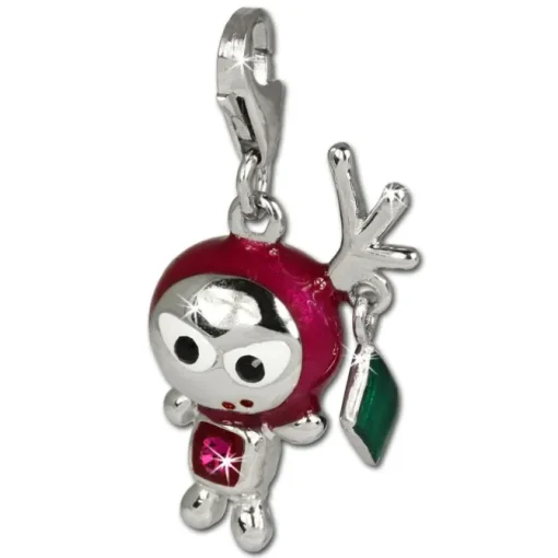 SilberDream Glitzer Charm SpaceBodo lila Zirkonia Kristall 925 GSC527V