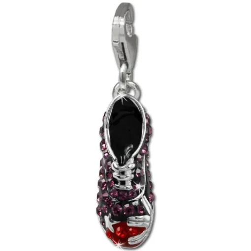 SilberDream Glitzer Charm Turnschuh lila Zirkonia Kristalle GSC583V
