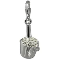 SilberDream Glitzer Charm Sektkühler weiß Zirkonia Kristalle GSC573W