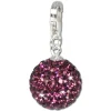 SilberDream Glitzer Charm Kugel lila Zirkonias GSC203