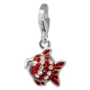 SilberDream Glitzer Charm Fisch rot Zirkonia Kristalle Anhänger GSC564R