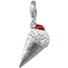 SilberDream Glitzer Charm Eistüte weiß Zirkonia Kristalle Anhänger GSC567W