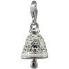 SilberDream Glitzer Charm Glocke weiß Zirkonia Kristalle GSC575W