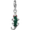 SilberDream Glitzer Charm Krokodil grün Zirkonia Kristalle Anhänger GSC572G