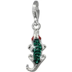 SilberDream Glitzer Charm Krokodil grün Zirkonia Kristalle Anhänger GSC572G