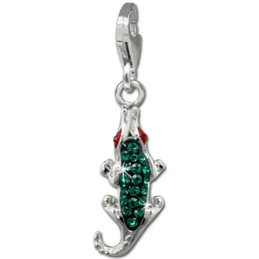 SilberDream Glitzer Charm Krokodil grün Zirkonia Kristalle Anhänger GSC572G