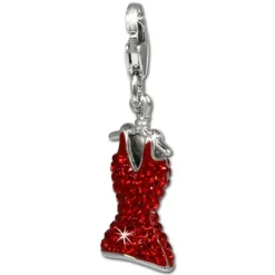 SilberDream Glitzer Charm Kleid rot Zirkonia Kristalle GSC520R