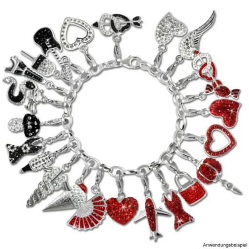 SilberDream Glitzer Charm Drache schwarz Zirkonia 925 Silber GSC524S