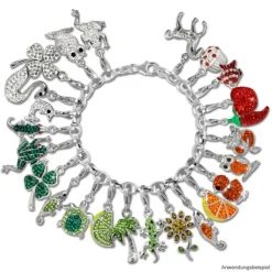 SilberDream Glitzer Charm Muffin rote Zirkonia Kristalle 925er GSC526R