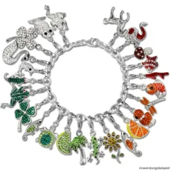 SilberDream Glitzer Charm Kleeblatt weiß Zirkonia Kristalle GSC513W