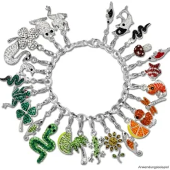 SilberDream Glitzer Charm Leguan rot Zirkonia Kristalle 925 GSC535R