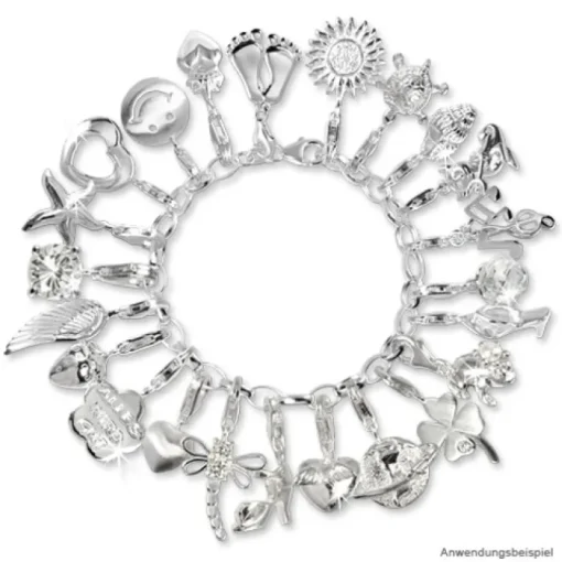 SilberDream Glitzer Charm Kugel lila Zirkonias GSC203