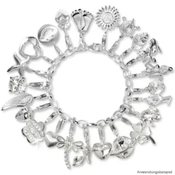 SilberDream Glitzer Charm Herz Zirkonias schwarz ICE GSC006