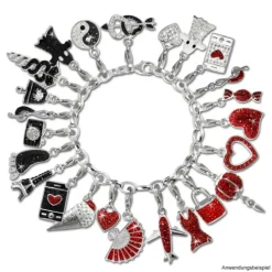 SilberDream Glitzer Charm Herz weiß Zirkonia Kristalle GSC581W