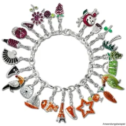 SilberDream Glitzer Charm Rose weiß Zirkonia Kristalle 925er GSC530W