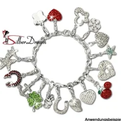 SilberDream Glitzer Charm Hufeisen Zirkonias 925 GSC214W