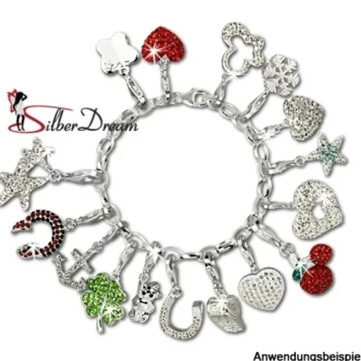 SilberDream Glitzer Charm Hufeisen Zirkonias 925 GSC214W