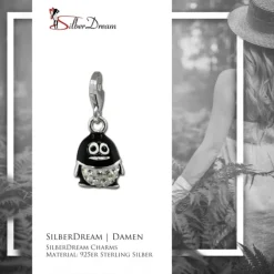 SilberDream Glitzer Charm Pinguin Zirkonia Kristalle 925 Anhänger GSC542S