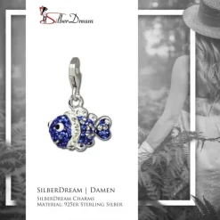 SilberDream Glitzer Charm Clownfisch blau Zirkonia Kristalle GSC518B