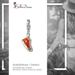 SilberDream Glitzer Charm Sneaker orange Zirkonia Kristalle GSC515O