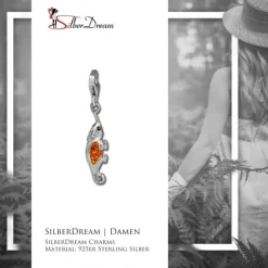 SilberDream Glitzer Charm Leguan orange Zirkonia Kristalle 925 GSC535O