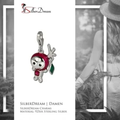 SilberDream Glitzer Charm SpaceBodo lila Zirkonia Kristall 925 GSC527V
