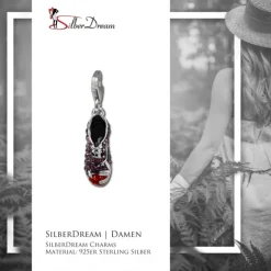 SilberDream Glitzer Charm Turnschuh lila Zirkonia Kristalle GSC583V