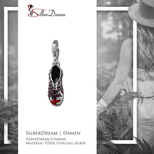 SilberDream Glitzer Charm Turnschuh lila Zirkonia Kristalle GSC583V