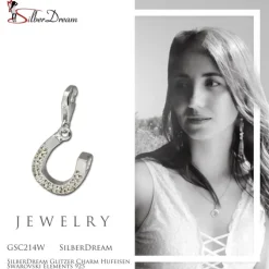 SilberDream Glitzer Charm Hufeisen Zirkonias 925 GSC214W
