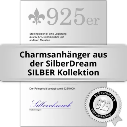 SilberDream Glitzer Charm Pferd schwarz Zirkonia Kristalle Anhänger GSC570S
